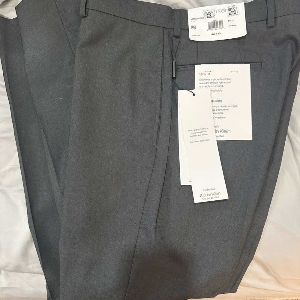 Calvin Klein Charcoal Slim Fit Trousers